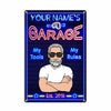 Personalized Garage Decor My Tools My Rules Metal Sign JR159 95O23 1