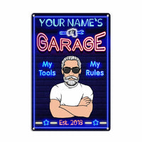 Personalized Garage Decor My Tools My Rules Metal Sign JR159 95O23 thumb 1