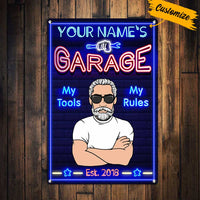 Personalized Garage Decor My Tools My Rules Metal Sign JR159 95O23 thumb 1