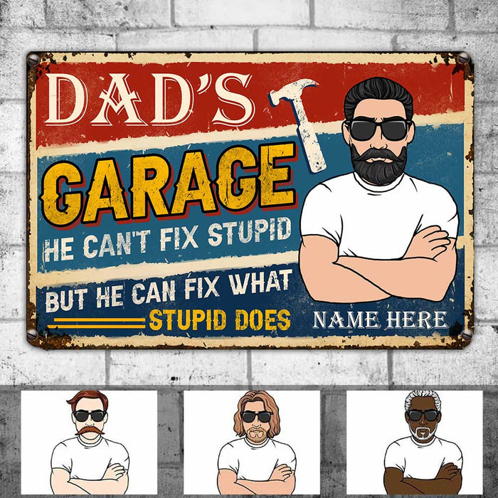 Personalized Garage Dad Grandpa Metal Sign JR176 30O34 1