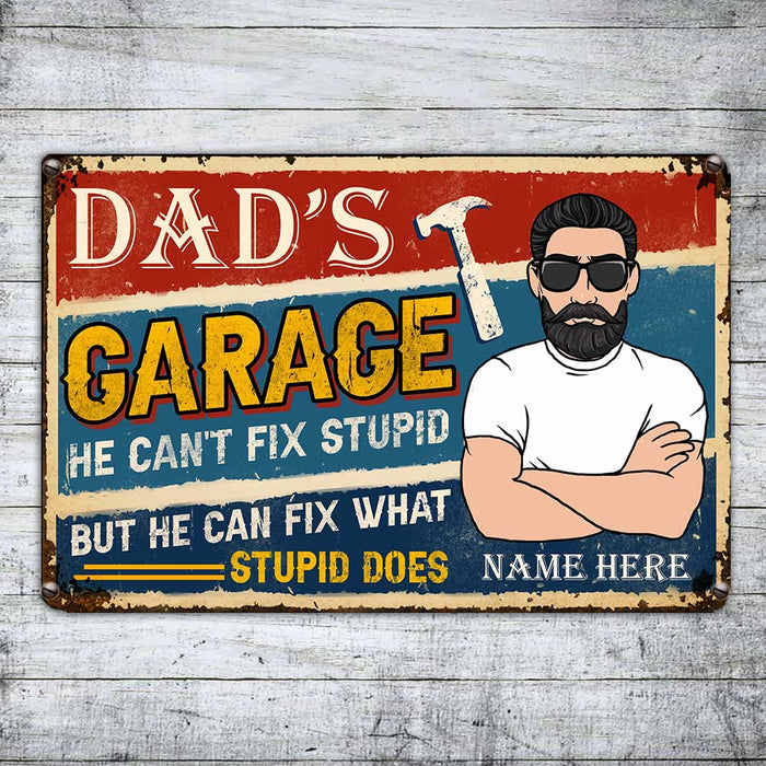 Personalized Garage Dad Grandpa Metal Sign JR176 30O34 1