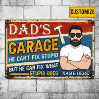 Personalized Garage Dad Grandpa Metal Sign JR176 30O34 thumb 1