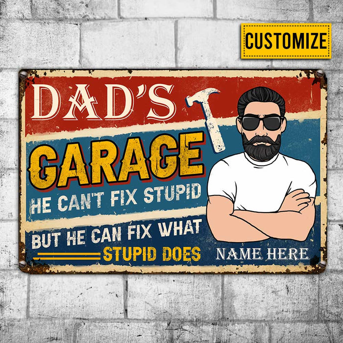 Personalized Garage Dad Grandpa Metal Sign JR176 30O34 1