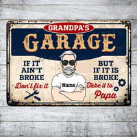 Personalized Garage Dad Grandpa Metal Sign JR152 95O58 thumb 1