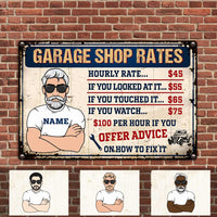 Personalized Garage Rates Metal Sign JR1510 95O23 thumb 1