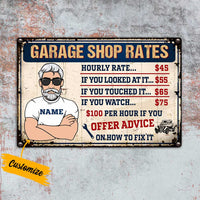 Personalized Garage Rates Metal Sign JR1510 95O23 thumb 1