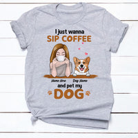 Personalized Dog Mom Sip Coffee T Shirt MR22 81O34 thumb 1