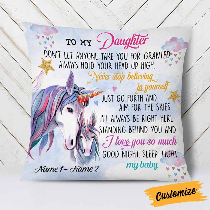 Personalized Mom Grandma To Daughter Granddaughter Unicorn Pillow JR1711 23O58 1