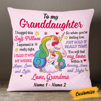 Personalized Mom Grandma Daughter Granddaughter Hug This Unicorn Pillow JR179 23O53 thumb 1