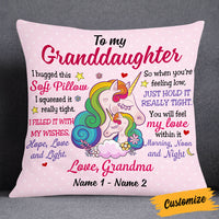 Personalized Mom Grandma Daughter Granddaughter Hug This Unicorn Pillow JR179 23O53 thumb 1