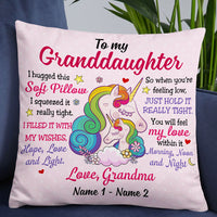 Personalized Mom Grandma Daughter Granddaughter Hug This Unicorn Pillow JR179 23O53 thumb 1