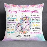 Personalized Granddaughter Hug This Unicorn Pillow JR182 23O24 thumb 1