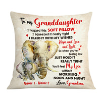 Personalized Mom Grandma Daughter Granddaughter Hug This Elephant Pillow JR171 23O36 thumb 1