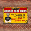 Personalized Garage Tool Rules Metal Sign JR255 23O57 1