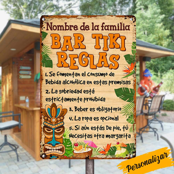 Personalized Outdoor Spanish Tiki Bar Metal Sign JR187 30O36 1