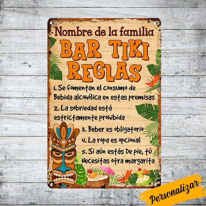 Personalized Outdoor Spanish Tiki Bar Metal Sign JR187 30O36 1
