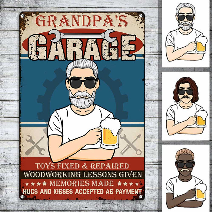 Personalized Garage Grandpa Dad Metal Sign JR171 85O34 1