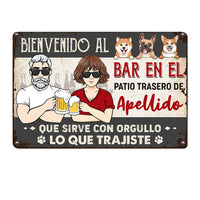 Personalized Family Outdoor Spanish Patio Dog Metal Sign JR188 95O36 thumb 1