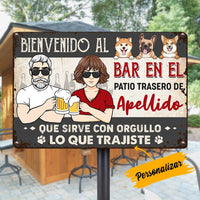 Personalized Family Outdoor Spanish Patio Dog Metal Sign JR188 95O36 thumb 1