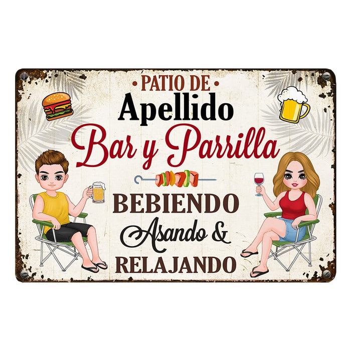 Personalized Family Patio Spanish Metal Sign JR183 95O53 1