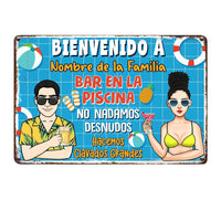 Personalized Outdoor Spanish Pool Bar Metal Sign JR184 30O36 thumb 1