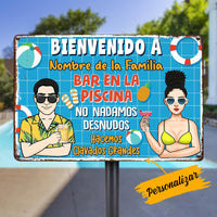 Personalized Outdoor Spanish Pool Bar Metal Sign JR184 30O36 thumb 1