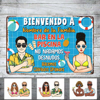Personalized Outdoor Spanish Pool Bar Metal Sign JR184 30O36 thumb 1