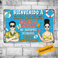 Personalized Outdoor Spanish Pool Bar Metal Sign JR184 30O36 thumb 1