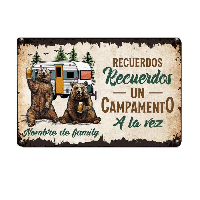Personalized Outdoor Spanish Camping Metal Sign JR179 30O24 1