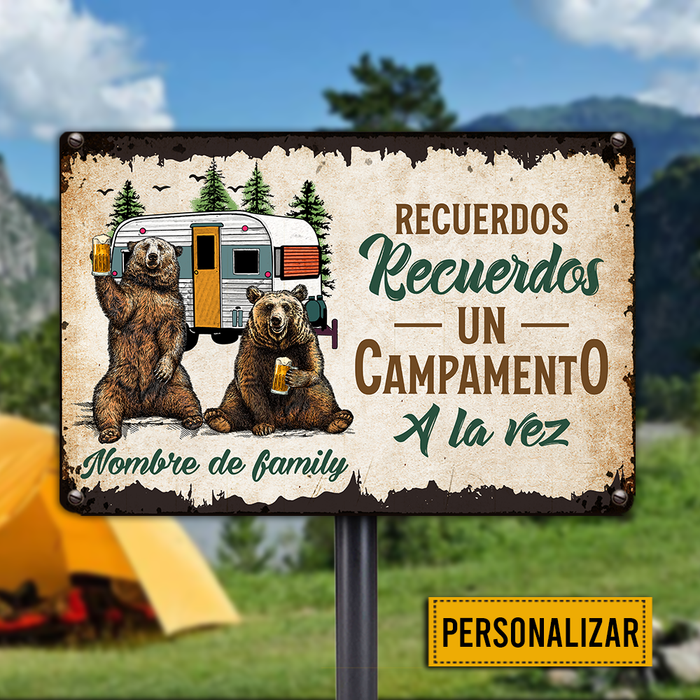 Personalized Outdoor Spanish Camping Metal Sign JR179 30O24 1