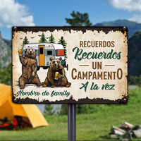 Personalized Outdoor Spanish Camping Metal Sign JR179 30O24 thumb 1