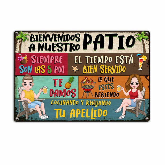 Personalized Outdoor Spanish Patio Metal Sign JR1810 95O23 1