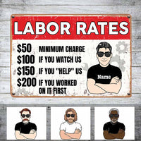 Personalized Garage Labor Rates Metal Sign JR172 26O58 thumb 1