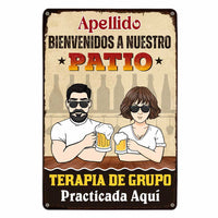 Personalized Outdoor Spanish Patio Group Therapy Metal Sign JR243 95O47 thumb 1