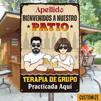 Personalized Outdoor Spanish Patio Group Therapy Metal Sign JR243 95O47 thumb 1