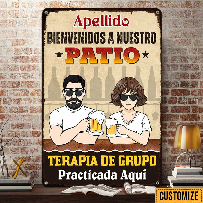 Personalized Outdoor Spanish Patio Group Therapy Metal Sign JR243 95O47 1