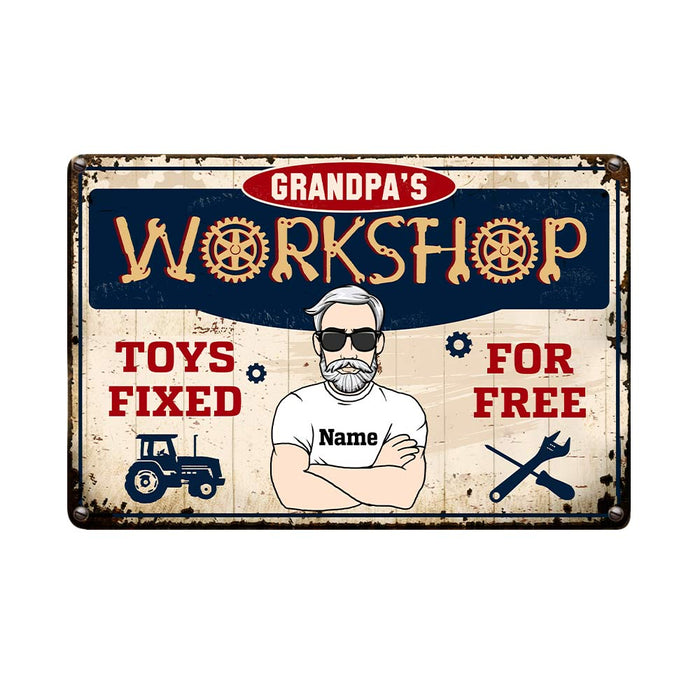 Personalized Garage Grandpa Metal Sign JR175 26O57 1