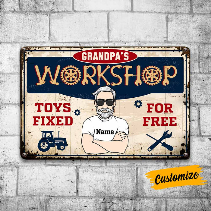 Personalized Garage Grandpa Metal Sign JR175 26O57 1