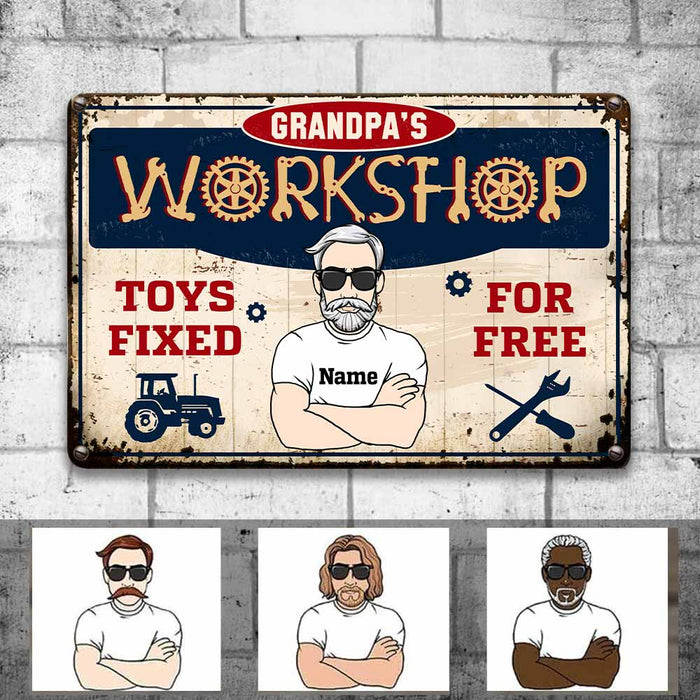 Personalized Garage Grandpa Metal Sign JR175 26O57 1