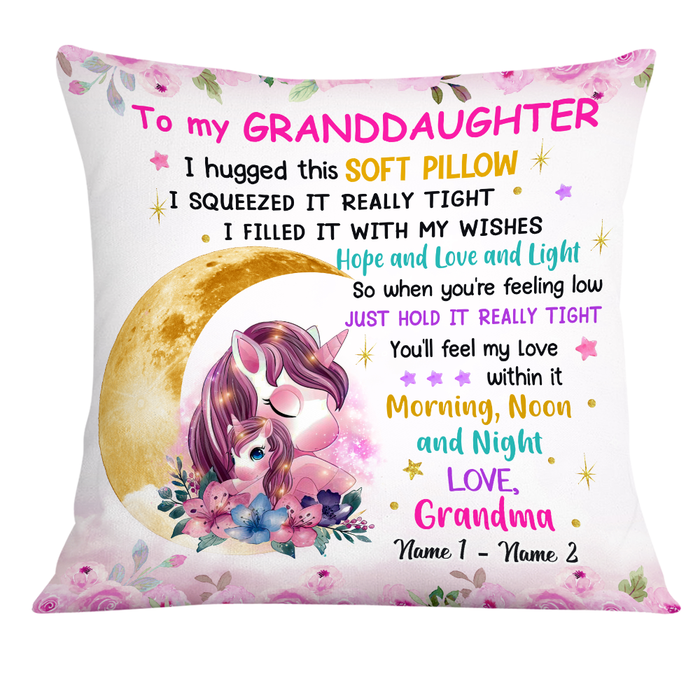 Personalized Unicorn Granddaughter Hug This Pillow JR172 85O24 1