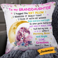 Personalized Unicorn Granddaughter Hug This Pillow JR172 85O24 thumb 1