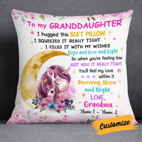 Personalized Unicorn Granddaughter Hug This Pillow JR172 85O24 thumb 1