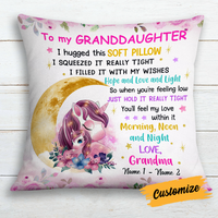 Personalized Unicorn Granddaughter Hug This Pillow JR172 85O24 thumb 1