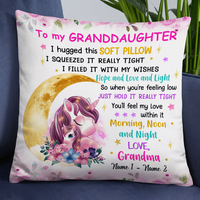 Personalized Unicorn Granddaughter Hug This Pillow JR172 85O24 thumb 1