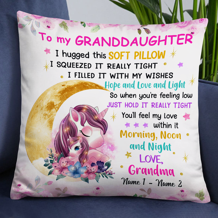 Personalized Unicorn Granddaughter Hug This Pillow JR172 85O24 1