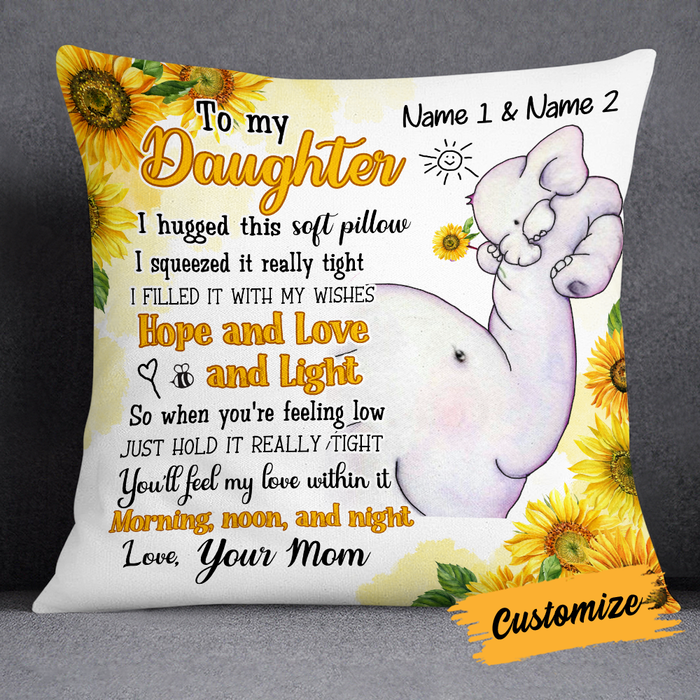 Personalized Elephant Daughter Granddaughter Pillow JR171 26O24 1