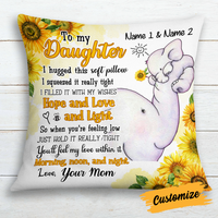Personalized Elephant Daughter Granddaughter Pillow JR171 26O24 thumb 1