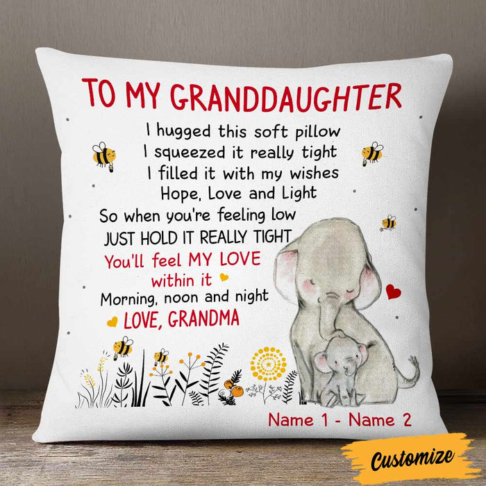 Personalized Elephant Daughter Granddaughter Hug This Pillow JR174 85O57 1