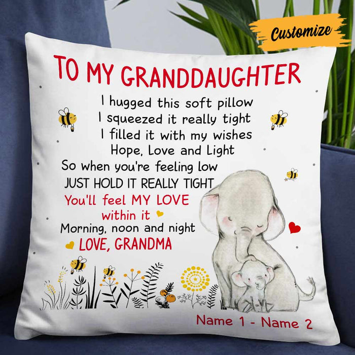 Personalized Elephant Daughter Granddaughter Hug This Pillow JR174 85O57 1