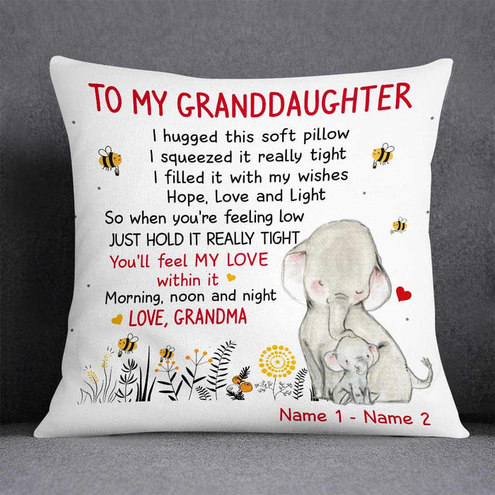 Personalized Elephant Daughter Granddaughter Hug This Pillow JR174 85O57 1